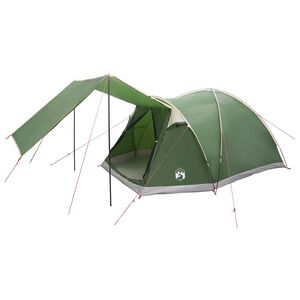 vidaXL Cabin Tent with Roof Green 4-Person Polyester and Steel