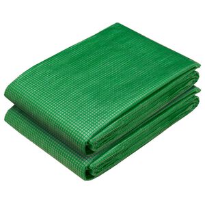 vidaXL Tarpaulin with Eyelets 2 pcs Green 1.5 x 5 m 260 gsm PE