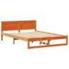 vidaXL Bed Frame with Headboard Wax Brown 140 x 200 cm Solid Pine Wood