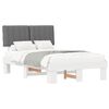 vidaXL Bed Frame with Upholstered Headboard Light Grey 120 x 190 cm