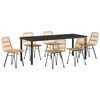 vidaXL Garden Dining Set 7 pcs Brown Powder-Coated Steel