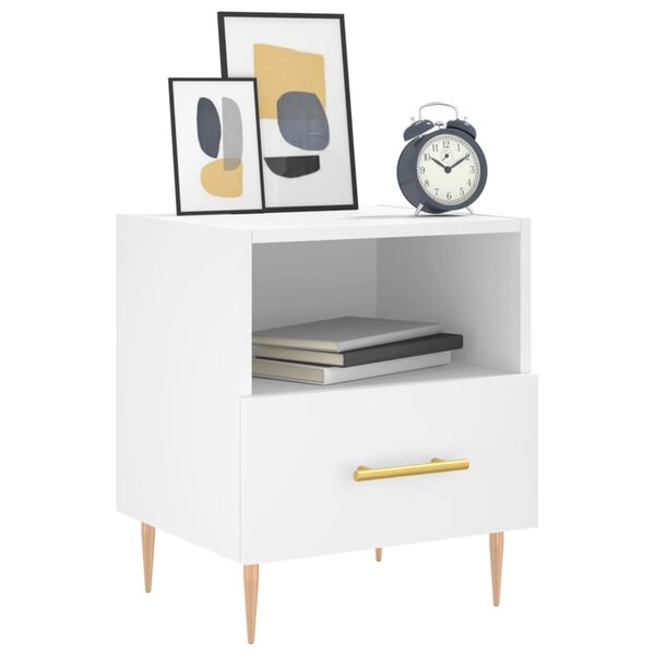 vidaXL Bedside Cabinets 2 pcs White 40x35x47.5 cm Engineered Wood