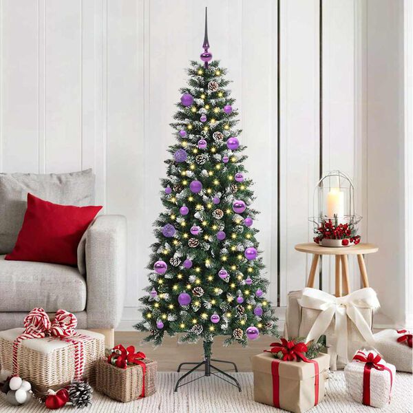 vidaXL Artificial Christmas Tree with 150 LEDs with Stand Green 150 cm
