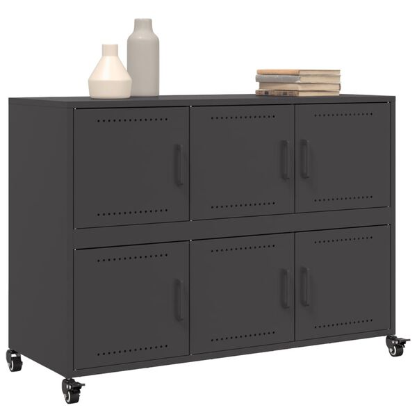 vidaXL Sideboard Black 100.5x39x72 cm Steel