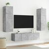 vidaXL TV Wall Cabinet with LED Lights Concrete Grey 60x35x41 cm