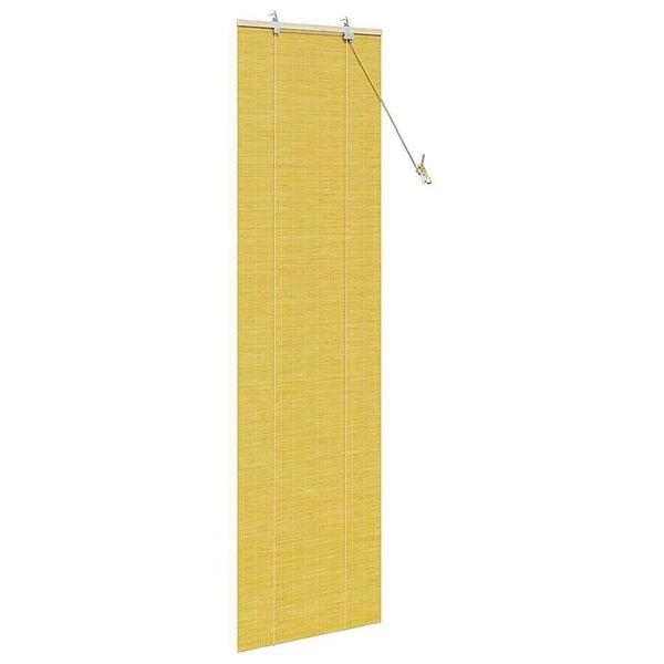 vidaXL Roller Blind with Curtains Manual Yellow 60 x 220 cm Bamboo