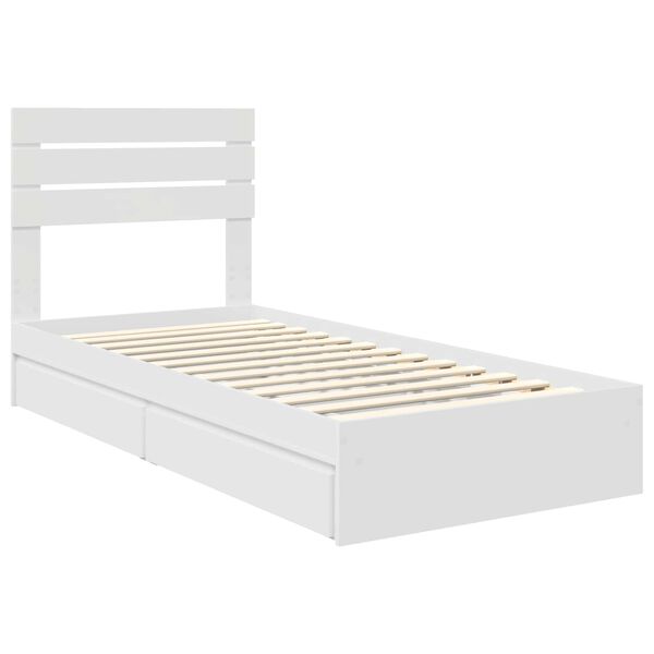 vidaXL Storage Bed with Headboard White 75 x 190 cm Engineered Wood
