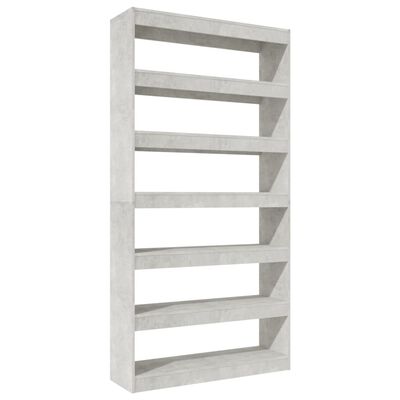 vidaXL Book Cabinet/Room Divider Concrete Grey 100x30x198 cm Engineered wood