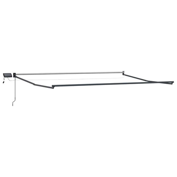 vidaXL Manual Retractable Awning with LEDs White 4 x 2 m