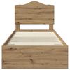 vidaXL Bed Frame with Drawer Artisan Oak 90 x 200 cm Engineered Wood