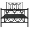 vidaXL Metal Bed Frame without Mattress with Footboard Black 90x200cm