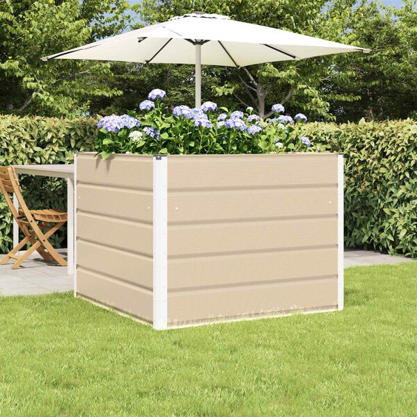 vidaXL Planter Ivory 100 x 100 x 75 cm Steel