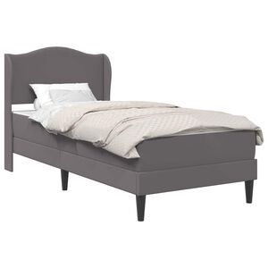 vidaXL Bed Frame with Headboard Grey 90 x 190 cm Faux Leather