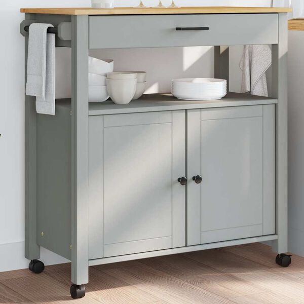 vidaXL Kitchen Trolley MONZA 84x40x88.5 cm Solid Wood Pine