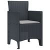 vidaXL Garden Chair 2 pcs Anthracite 53 x 49 x 85 cm Polypropylene