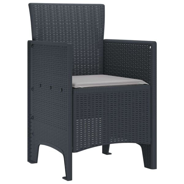 vidaXL Garden Chair 2 pcs Anthracite 53 x 49 x 85 cm Polypropylene