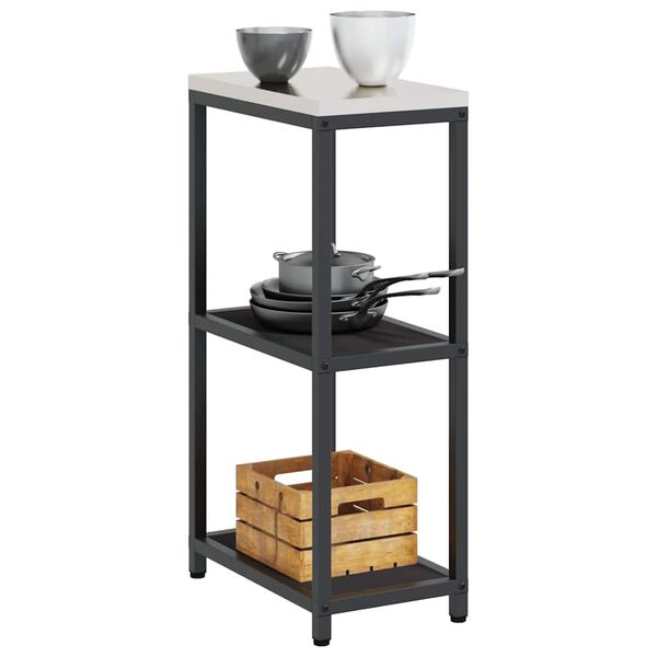 vidaXL Kitchen Storage with Shelf Black 30 x 50 x 92 cm Steel