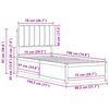 vidaXL Bed Frame with Upholstered Headboard Black 75 x 190 cm