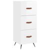 vidaXL Highboard High Gloss White 34.5x34x180 cm Engineered Wood