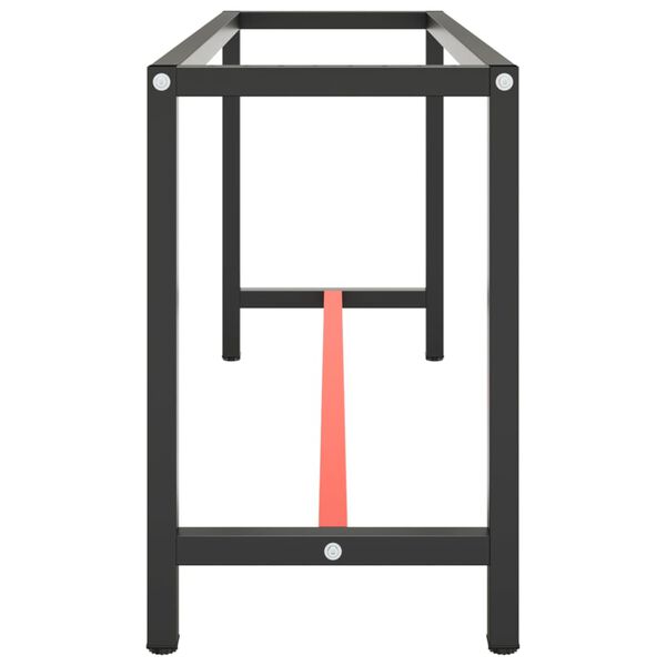 vidaXL Work Bench Frame Matte Black and Matte Red 170x50x79 cm Metal