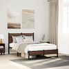 vidaXL Metal Bed Frame without Mattress Brown Oak 120x200 cm