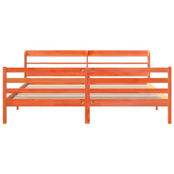 vidaXL Bed Frame without Mattress Wax Brown 180x200 cm Super King Solid Wood Pine