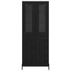 vidaXL Highboard Black Oak 69.5 x 34 x 180 cm Engineered Wood