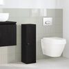 vidaXL Bathroom Cabinet with Roll Holder Black 20.5x22x72 cm