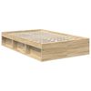 vidaXL Bed Frame with Headboard Sonoma 120 x 200 cm Solid Pine Wood