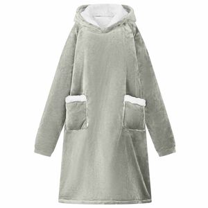 vidaXL Blanket Hoodie Grey M Fleece and Flannel