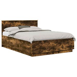 vidaXL Bed Frame Smoked Oak 150 x 200 cm Engineered Wood