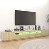 vidaXL TV Cabinet with LED Lights Sonoma Oak 260x35x40 cm
