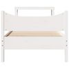 vidaXL Bed Frame with Headboard White 90x190 cm Single Solid Wood Pine