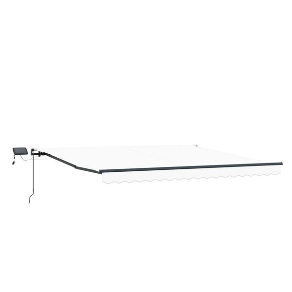 vidaXL Retractable Awning Manual White 450 x 300 cm Fabric