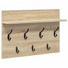 vidaXL Wall-Mounted Coat Rack with Shelf Sonoma Oak 60 x 40 x 12 cm