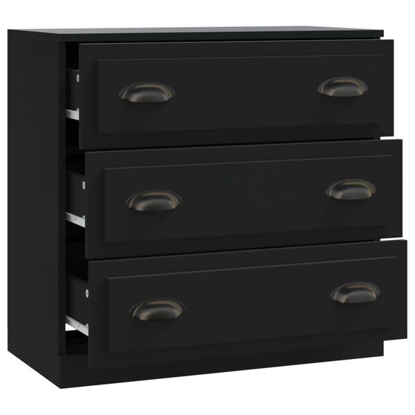 vidaXL Sideboard Black 70x35.5x67.5 cm Engineered Wood
