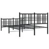 vidaXL Metal Bed Frame without Mattress with Footboard Black 120x200cm