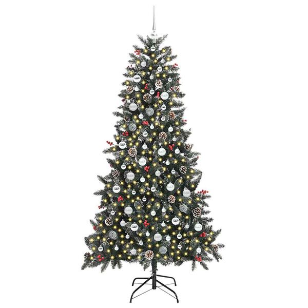 vidaXL Artificial Christmas Tree with 300 LEDs with Stand Green 210 cm