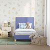 vidaXL Toddler Bed Frame with Headboard Jeans Blue 70 x 140 cm Fabric