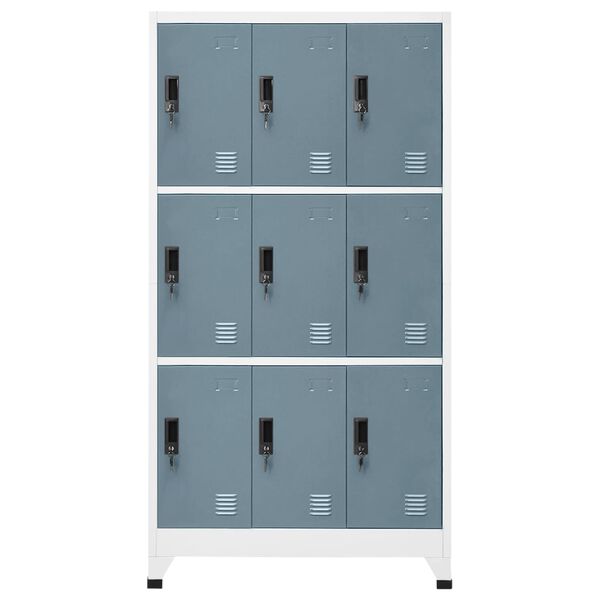 vidaXL Locker Cabinet Light Grey and Dark Grey 90x45x180 cm Steel
