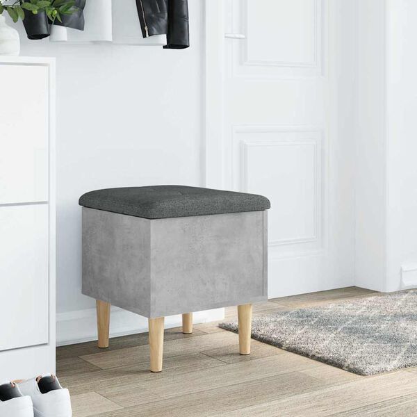 vidaXL Storage Bench Concrete Grey 42x42x46 cm Engineered Wood