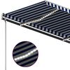 vidaXL Manual Retractable Awning with LED 300x250 cm Blue and White