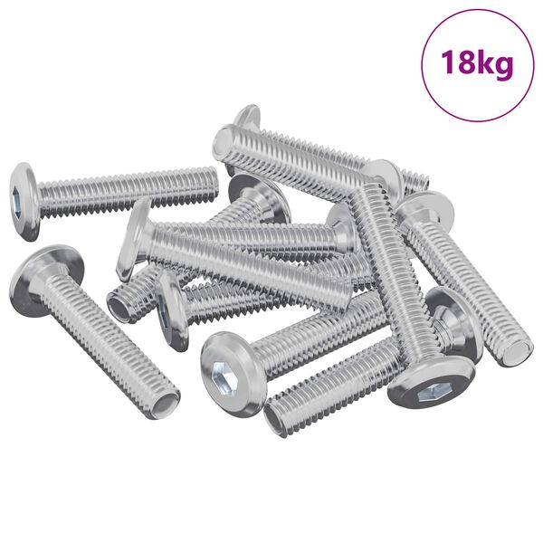 vidaXL Lock Screw Plain 2647 pcs Silver Steel