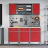 vidaXL Work Cabinet with Drawer 7 pcs Red Engineered Wood and Steel