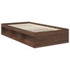 vidaXL Bed Frame with Headboard Brown Oak 100 x 200 cm Solid Pine Wood