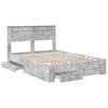 vidaXL Bed Frame Concrete Grey 140 x 190 cm Engineered Wood