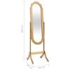 vidaXL Free Standing Mirror Light Wood 46x48x164 cm