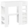 vidaXL Loft Bed Frame with Desk White 75 x 190 cm Engineered Wood