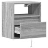 vidaXL TV Wall Cabinet with LED Lights Grey Sonoma 41x31x45 cm