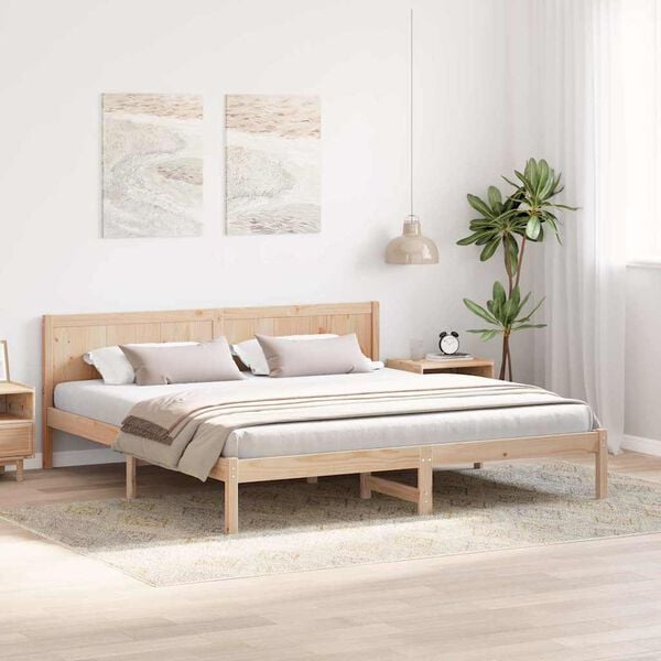 vidaXL Bed Frame Brown 180 x 200 cm Solid Pine wood